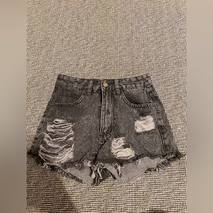 3 pairs jean shorts.black,washed black,light blue.size extra small